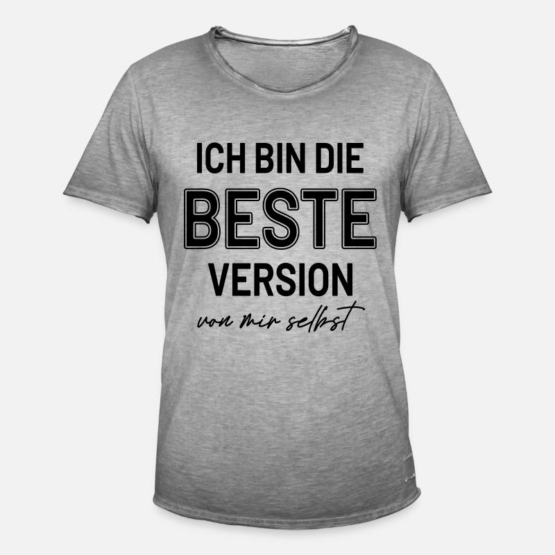Statement Beste Version Selbstbewusst HerzAufShirt - Männer Vintage T-Shirt - Vintage Grau