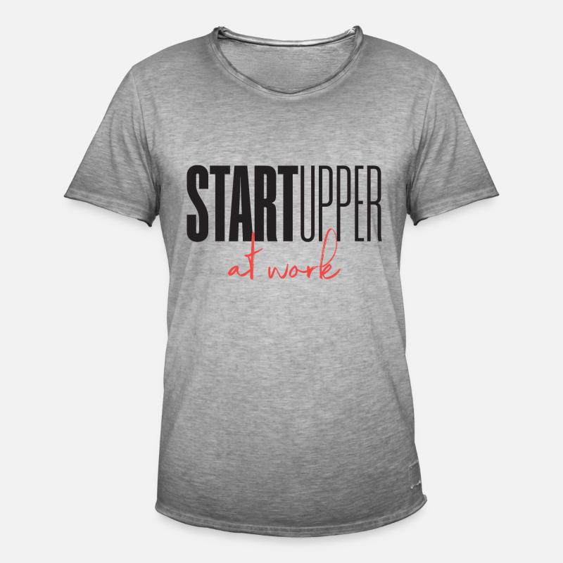 Startupper Startup at work - Männer Vintage T-Shirt - Vintage Grau