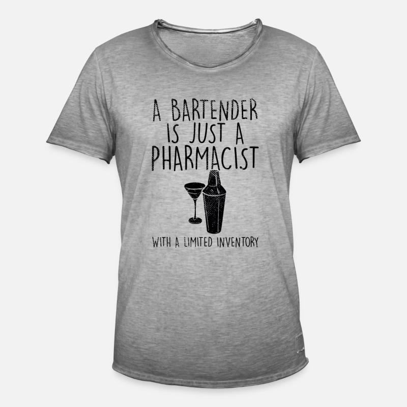 Barkeeper - Männer Vintage T-Shirt - Vintage Grau