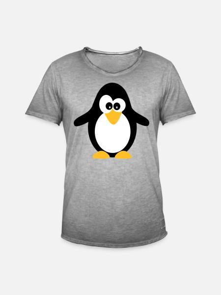 penguin - Men's Vintage T-Shirt - vintage grey