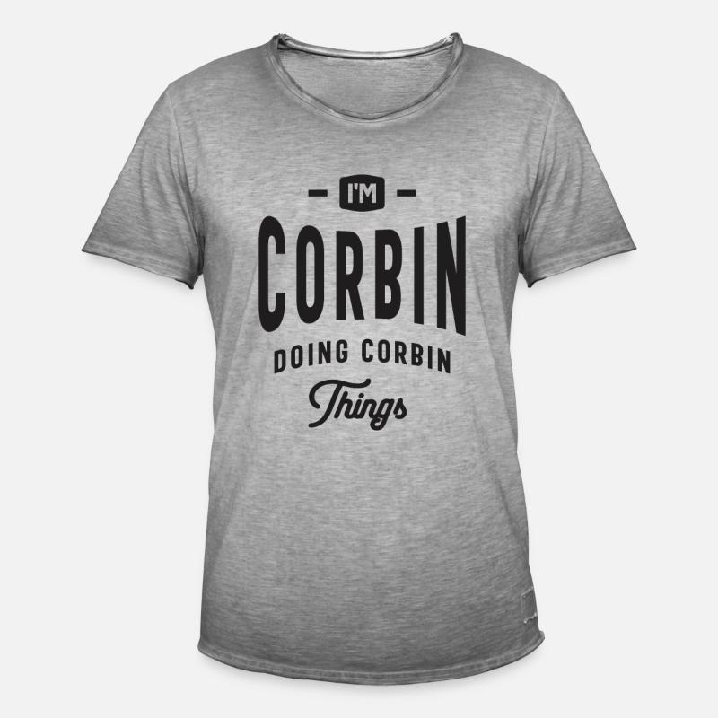 Corbin - Doing Corbin Things - Name Corbin - Men's Vintage T-Shirt - vintage grey