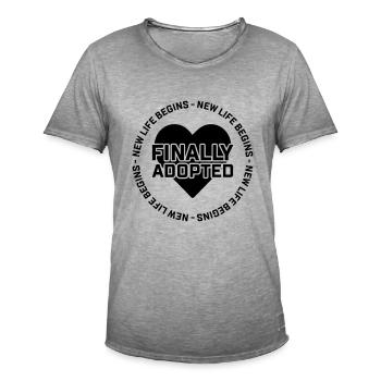 Une nouvelle vie commence enfin pas d’adopté - T-shirt vintage Homme - vintage gris - Devant - Jose (178cm)