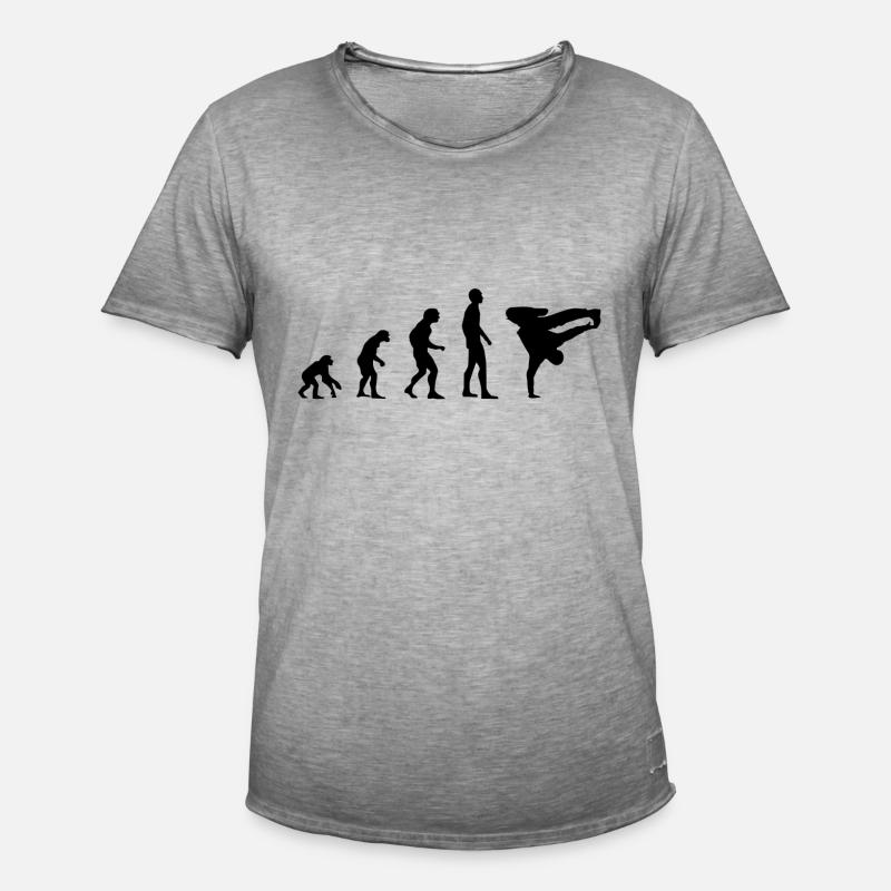 Breakdance Evolution Silhouette - Men's Vintage T-Shirt - vintage grey
