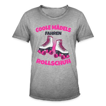 Rollschuhe - Männer Vintage T-Shirt - Vintage Grau - Vorne - Jose (178cm)
