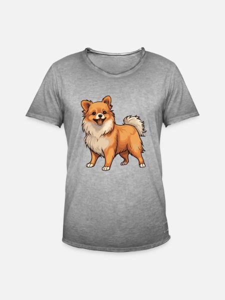 Pomeranian Dog - Men's Vintage T-Shirt - vintage grey