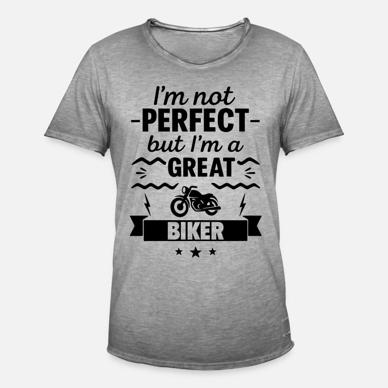 Nicht perfekt aber ein super Biker - Männer Vintage T-Shirt - Vintage Grau