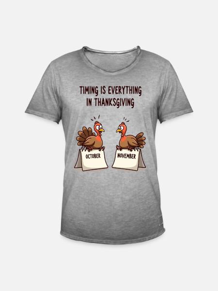 Thanksgiving Timing - Men's Vintage T-Shirt - vintage grey