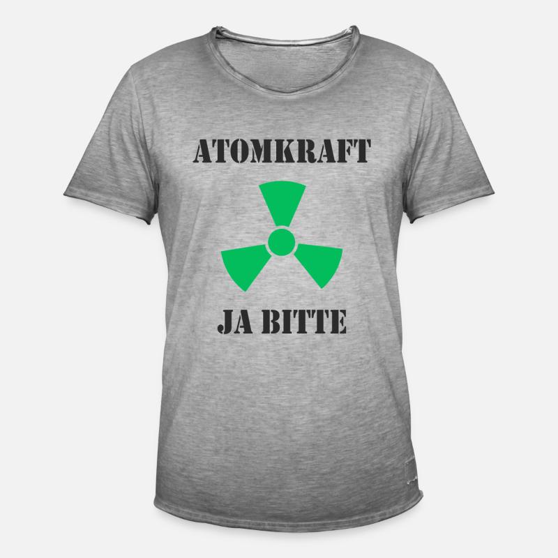 Atomkraft, Ja bitte - Männer Vintage T-Shirt - Vintage Grau