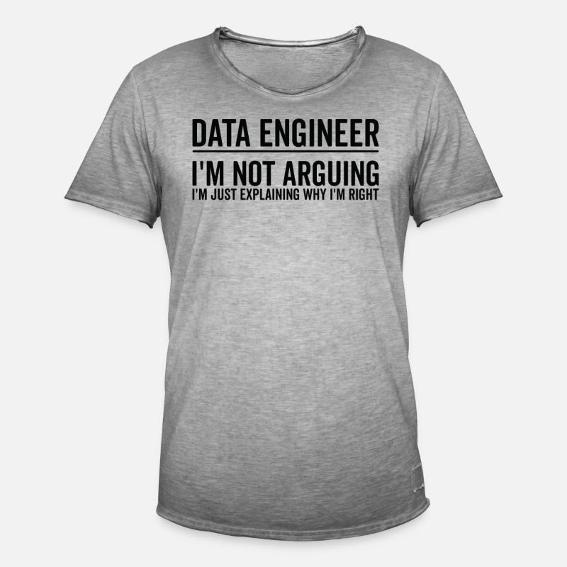 Just Explaining - Data Engineer - Men's Vintage T-Shirt - vintage grey