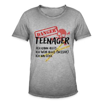 Teenager - Männer Vintage T-Shirt - Vintage Grau - Vorne