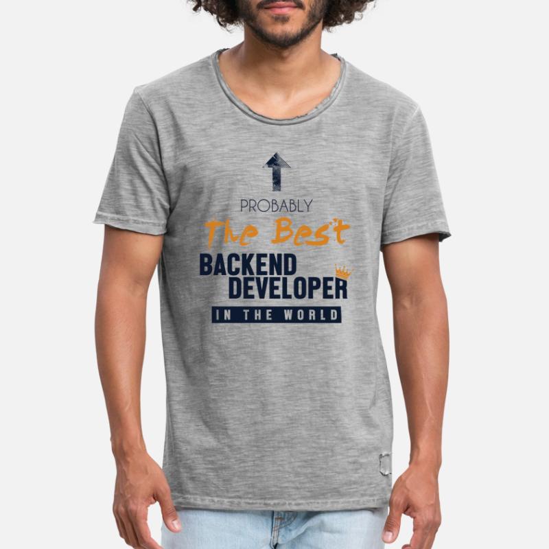 Best Backend Developer World Developer Coder T-shirt vintage Homme