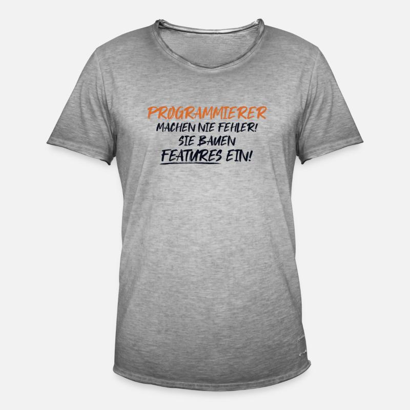 Programmierer Bauen Features Developer Coder - Männer Vintage T-Shirt - Vintage Grau