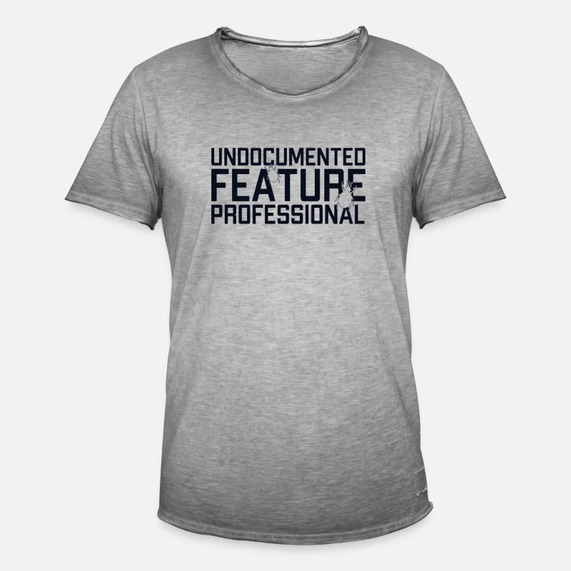 Undocumented Feature Professional Coder Software - Men's Vintage T-Shirt - vintage grey