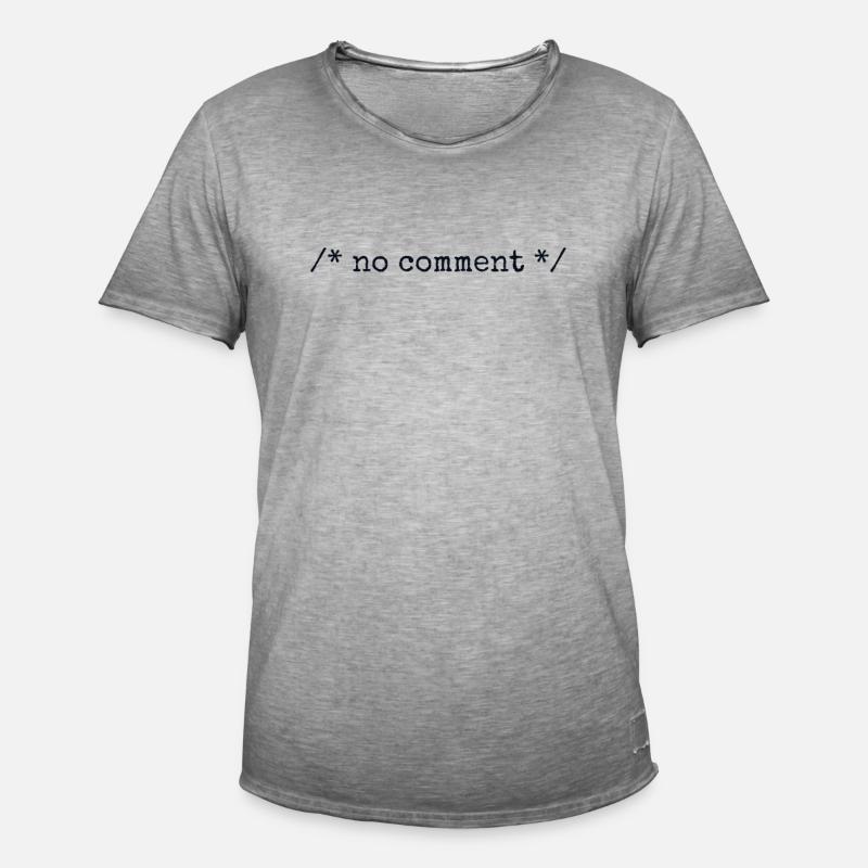 No Comment Developer Softwareentwickler Coder - Männer Vintage T-Shirt - Vintage Grau