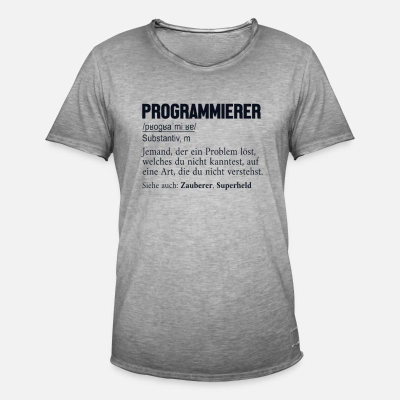 Programmierer Definition Developer Coder - Männer Vintage T-Shirt - Vintage Grau