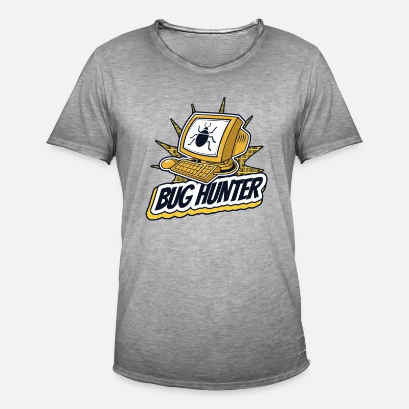 Bug Hunter Softwareingenieur Developer Coder - Männer Vintage T-Shirt - Vintage Grau