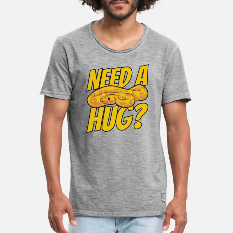 Besoin d’un câlin Python Snake Python Breeder Banane T-shirt vintage Homme
