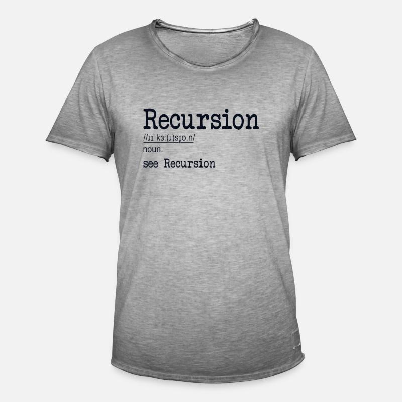 Récursion Définition Développeur Codeur Programmeur - T-shirt vintage Homme - vintage gris