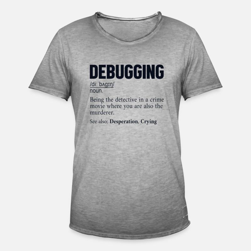 Debugging Definition Developer Coder Programmer - Men's Vintage T-Shirt - vintage grey