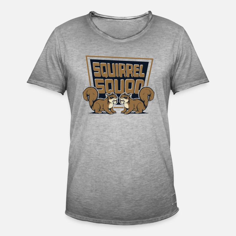 Squirrel Squad Squirrel Fuchshörnchen Eichhörnchen - Männer Vintage T-Shirt - Vintage Grau