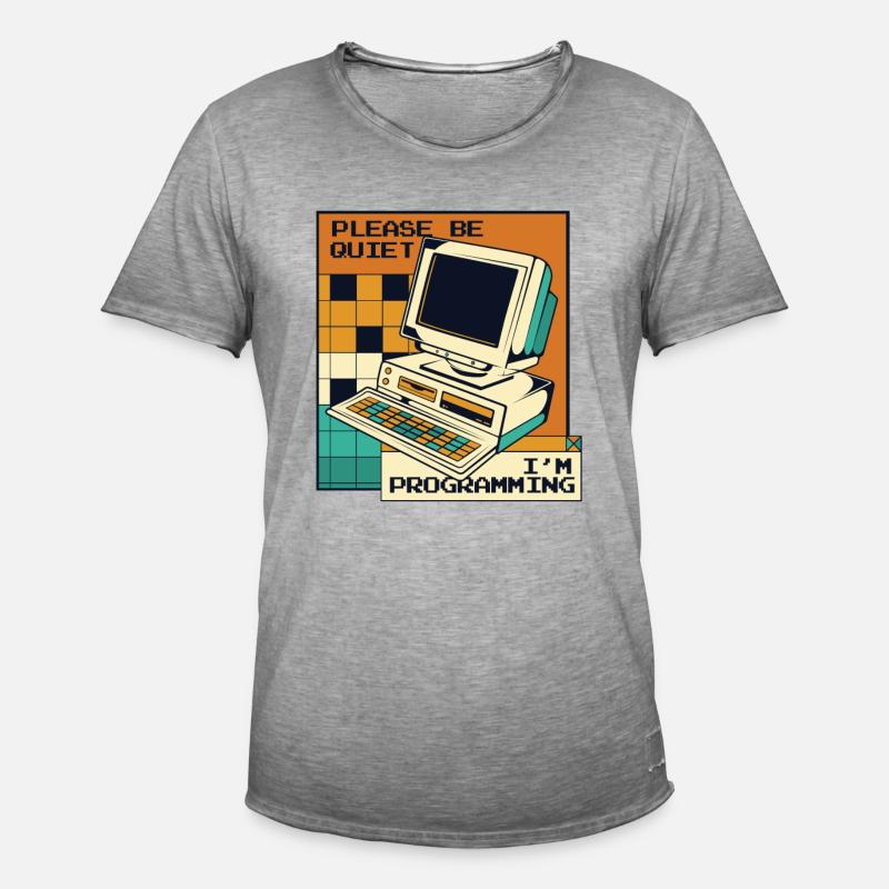 Please Be Quiet Softwareingenieur Developer - Männer Vintage T-Shirt - Vintage Grau