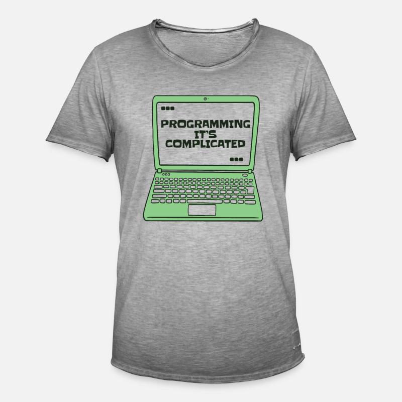Programming It's Complicated Developer Coder - Männer Vintage T-Shirt - Vintage Grau