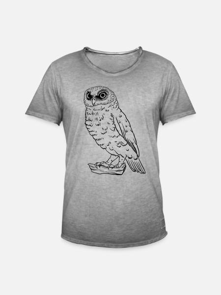 Einfach Eule - Männer Vintage T-Shirt - Vintage Grau