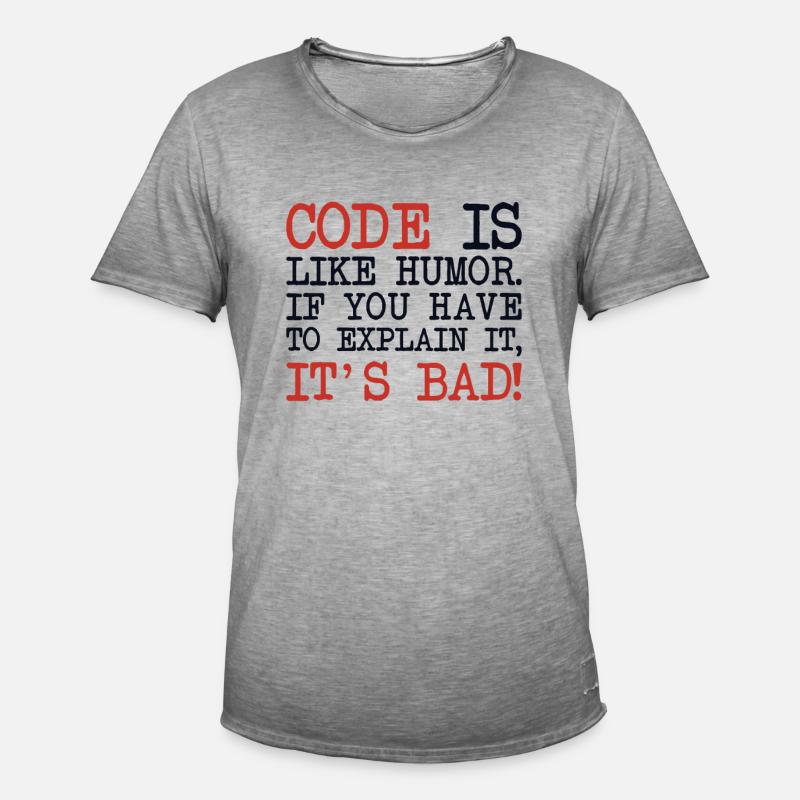 Code Explanation Developer Softwareentwickler - Männer Vintage T-Shirt - Vintage Grau