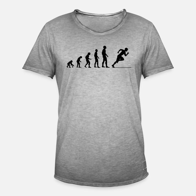 Evolution Sprinter Geschenk - Männer Vintage T-Shirt - Vintage Grau