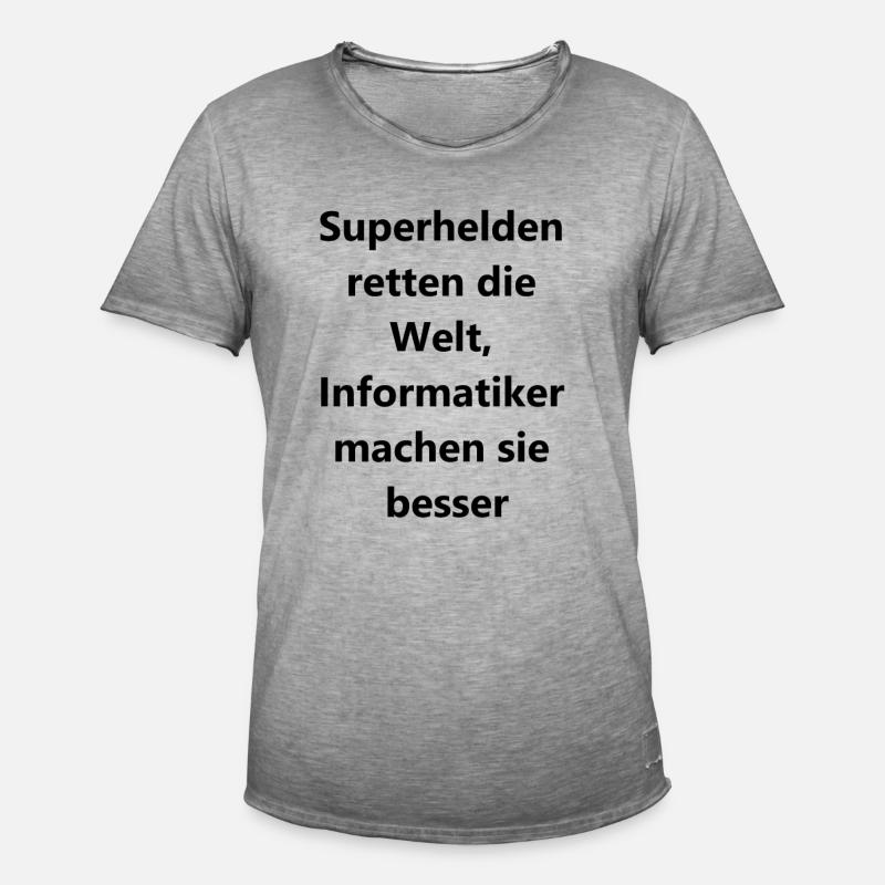 Heldenhafter Code Geschenk - Männer Vintage T-Shirt - Vintage Grau
