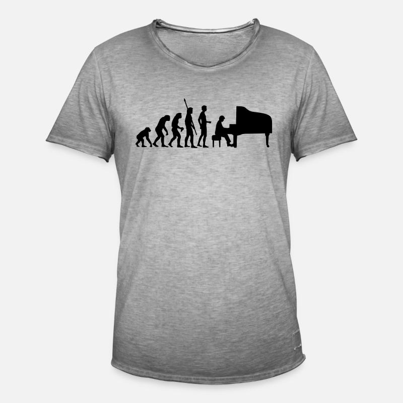 evolution_pianist - T-shirt vintage Homme - vintage gris