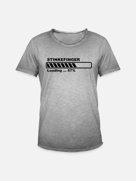Stinkefinger - loading! - Männer Vintage T-Shirt - Vintage Grau