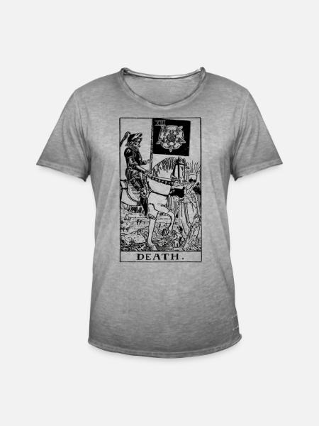 Death Tarot Card Witch Aesthetic - Männer Vintage T-Shirt - Vintage Grau