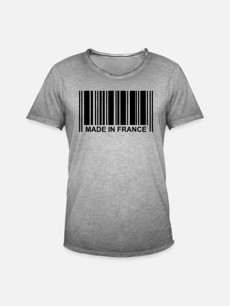 Made in france barcode - Men's Vintage T-Shirt - vintage grey