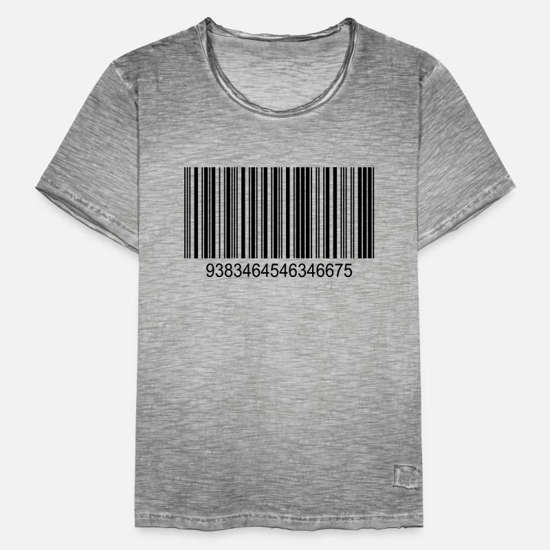 Code barres / code-barres en noir avec des chiffres T-shirt vintage Homme