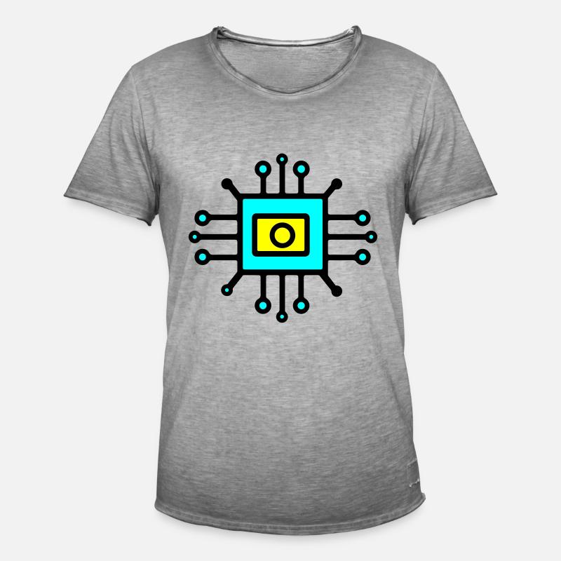 Chip Digital Computer Sensor - Men's Vintage T-Shirt - vintage grey