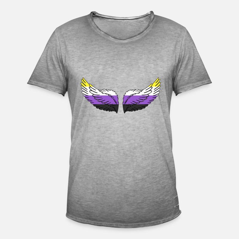 Wing Nonbinary Non-Binary Gender Nonbinary - Men's Vintage T-Shirt - vintage grey