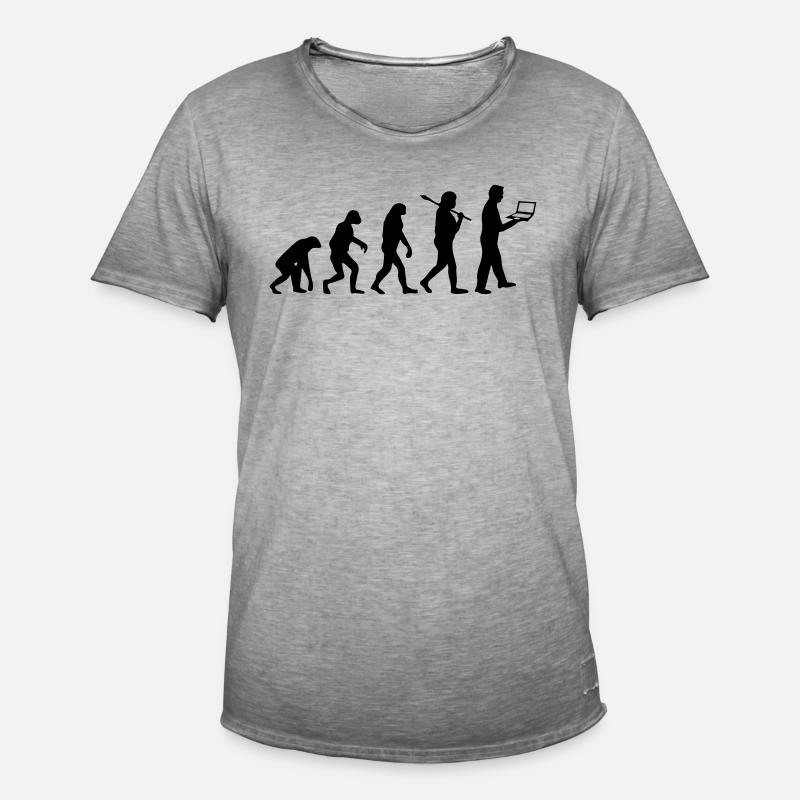 NERD EVOLUTION - Männer Vintage T-Shirt - Vintage Grau