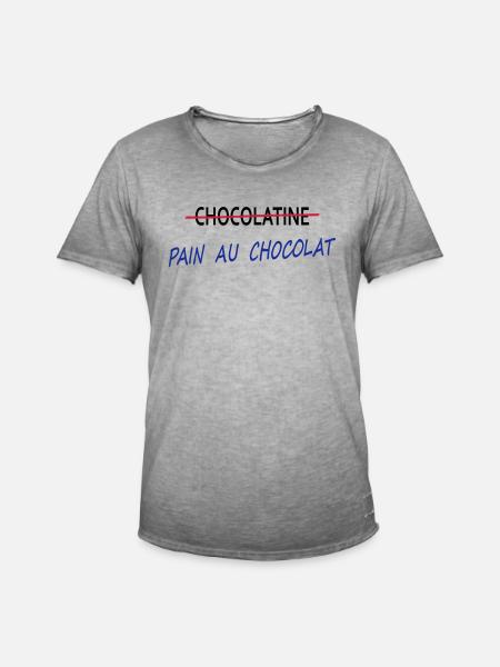 Pain au chocolat - T-shirt vintage Homme - vintage gris