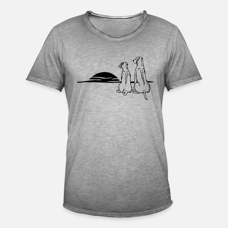 2 Rhodesian Ridgebacks - Männer Vintage T-Shirt - Vintage Grau