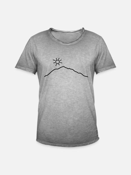 Berge und Sonne - Männer Vintage T-Shirt - Vintage Grau