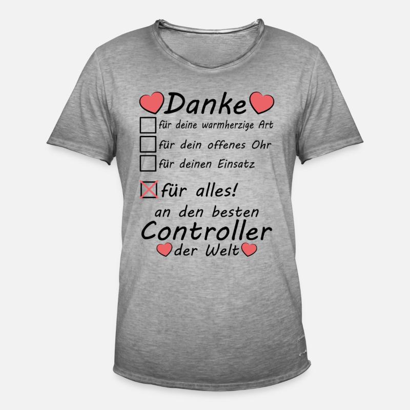 Controller Beruf Abschiedsgeschenk Danke sagen - Männer Vintage T-Shirt - Vintage Grau