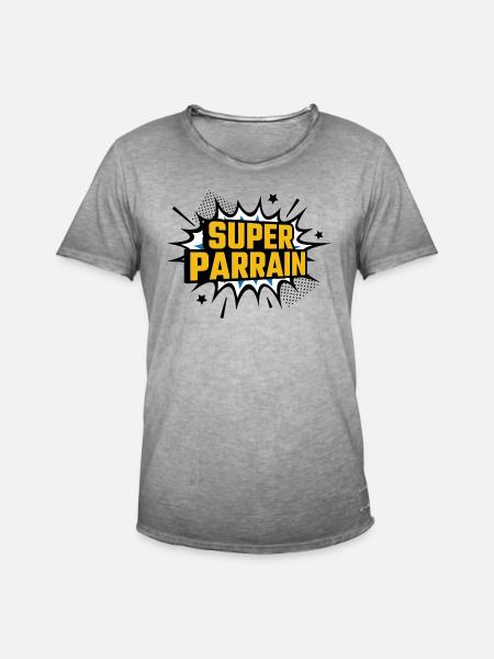 Super parrain - T-shirt vintage Homme - vintage gris
