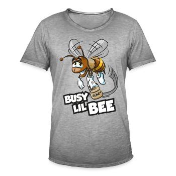 Busy little Bee - Industrious bee with honey - Men's Vintage T-Shirt - vintage grey - Front - Jose (178cm)