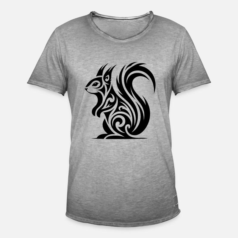 Süsses Eichhörnchen in Tattoo Style - Männer Vintage T-Shirt - Vintage Grau