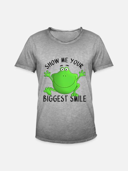 Laugh - frog - Men's Vintage T-Shirt - vintage grey
