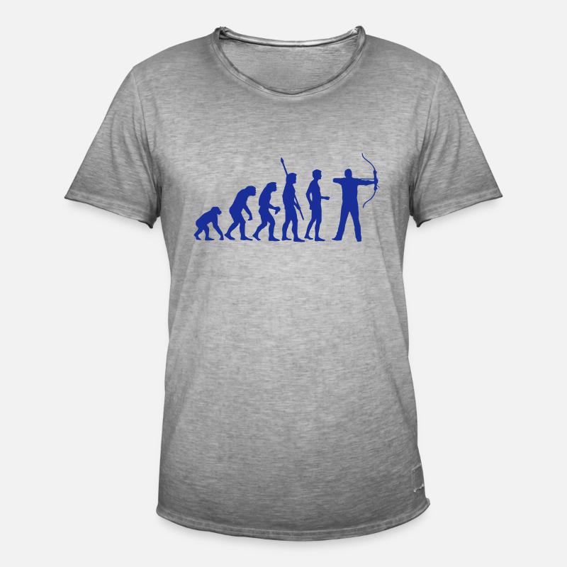 evolution_bogenschiessen - Men's Vintage T-Shirt - vintage grey