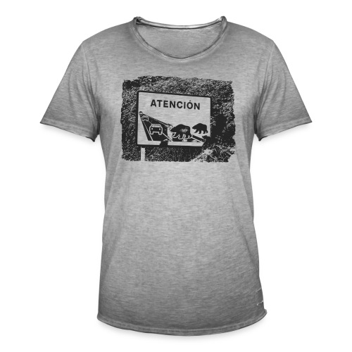 Achtung Bären kreuzen / TourVueltaGiro beidseitig - Männer Vintage T-Shirt