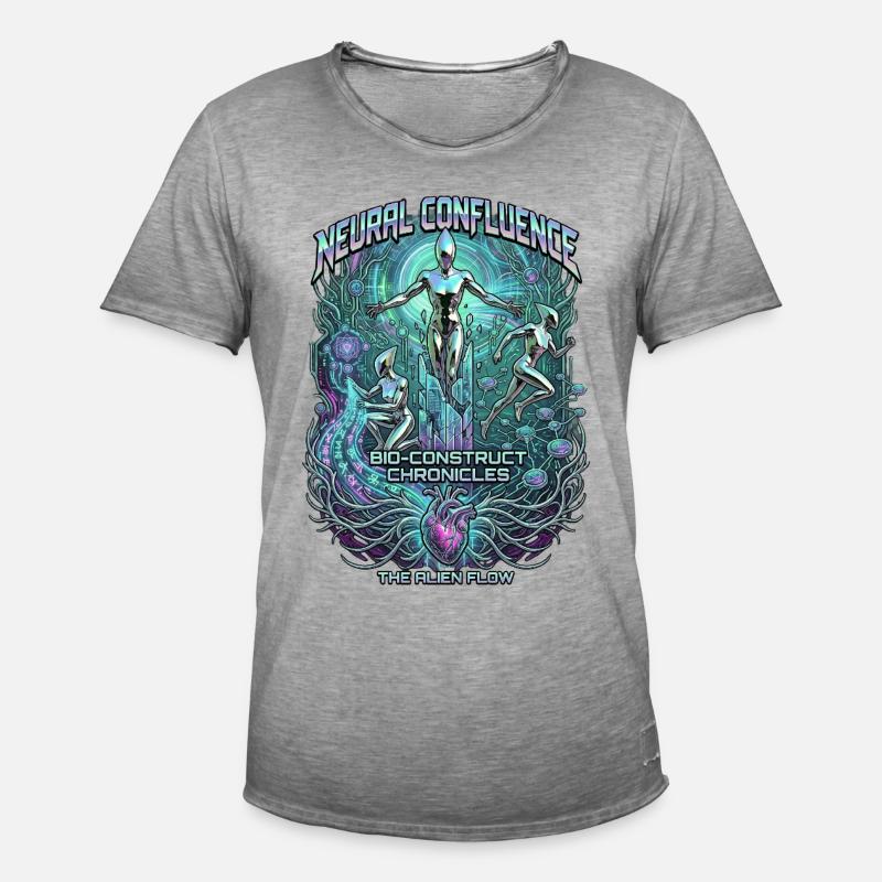 Neural Confluence Bio-Construct Chronicles - Männer Vintage T-Shirt - Vintage Grau