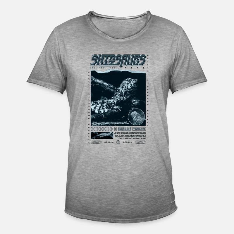 Chinesisches Krokodil Eidechse Shinisaurus Crocodilurus - Männer Vintage T-Shirt - Vintage Grau